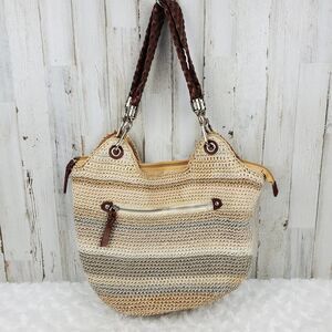 The Sak Hobo Crocheted Bag Tan Striped
